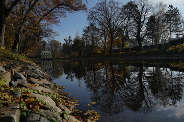 Autumn in the archbishop's gardens of Kroměříž