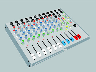 Fototapeta premium sound, mixer, music, audio, studio, equipment, mixing, isolated, board, control, technology