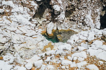 Beautiful Waterfall in Bajos del Toro Amarillo, Costa Rica.