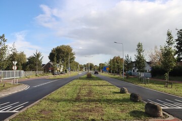 reconstructed road named Hoofdweg in Nieuwerkerk aan den IJssel in the Netherlands