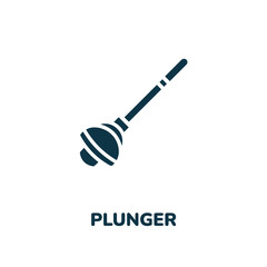 Plunger icon vector sign symbol. Simple element illustration. Plunger icon concept symbol design. Can be used for web and mobile.