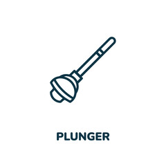 Plunger icon vector sign symbol. Simple element illustration. Plunger icon concept symbol design. Can be used for web and mobile.