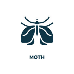 Moth icon vector sign symbol. Simple element illustration. Insect icon concept symbol design. Can be used for web and mobile.