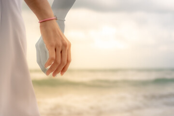 hands on the beach