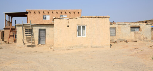 Ancient Acoma Pueblo on a mesa, Acoma Indian Reservation in New Mexico, USA