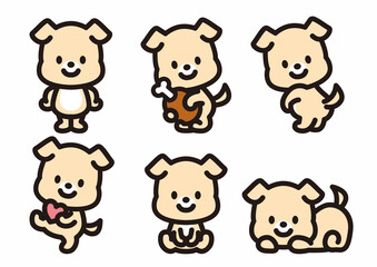 かわいいイヌのキャラクターポーズ集
