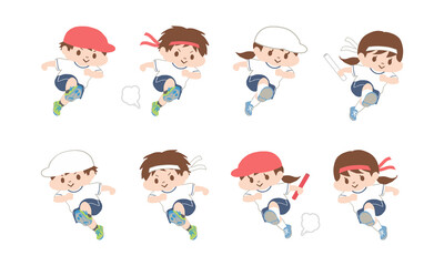 Fototapeta premium 走るこどもたち