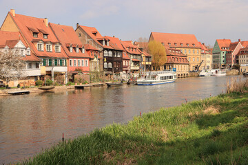 Romantisches Bamberg; Blick auf "Klein Venedig" an der Regnitz