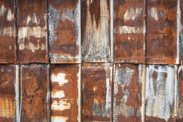 texture of old rusty metal sheets, background, wall, pattern