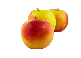 Fresh raw apple, healty fruit, freshness vegetarian food, isolated object on white background