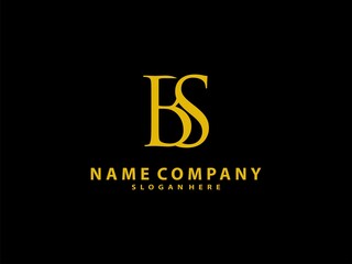 BS logo concept, BS modern luxury logo icon. logo gold color vector 