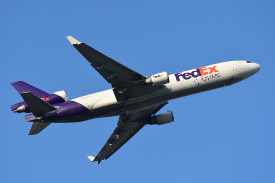 Chiba, Japan - May 05, 2019:FedEx McDonnell Douglas / Boeing MD-11F (N573FE) Freighter.