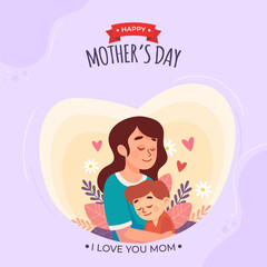 Hand drawn mother's day illustration