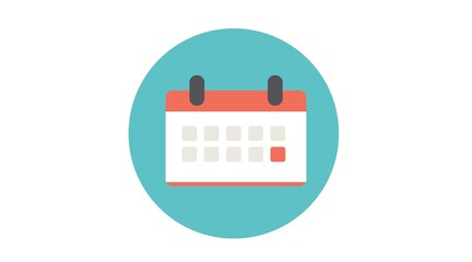 Flat calendar icon. Vector isolated illustration of a flat calendar.