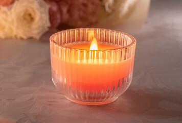 candle in a glass - 432483107