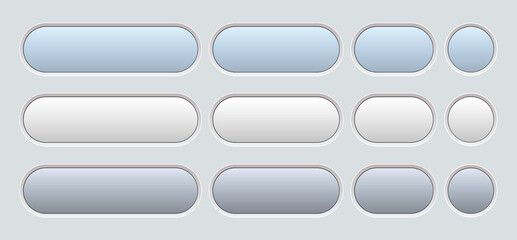 Buttons white and grey isolated, interesting navigation  panel for website, editable vector illustration.