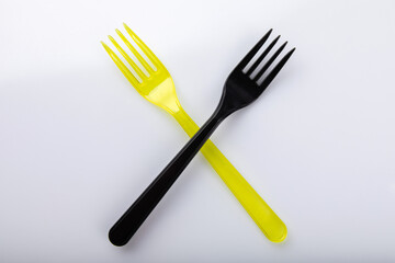 Plastic cutlery, colored fork, suitable for travel 