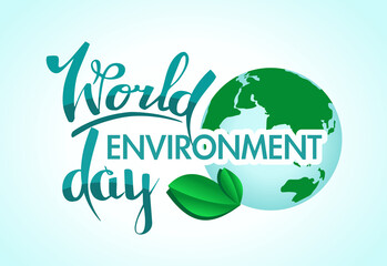World Environment Day. Banner on the theme of ecology and caring for nature. Planet earth.