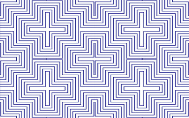 White pattern on blue background, abstract pattern design, modern contemporary style