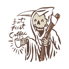 Coffee addict graphic illustration vector art t-shirt design