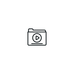 Video folder - outline icon 