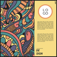 Colorful Vector Abstract Hand drawn Doodle template for social media post, background, flyer , poster, cover design, banner and print material.