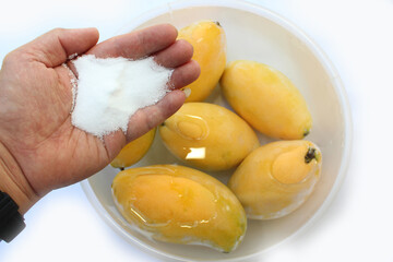 Tropical fresh yellow mangoes