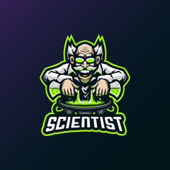 Scientist mascot logo design vector with modern illustration concept style for badge, emblem and t shirt printing. Scientist illustration for sport and esport team.