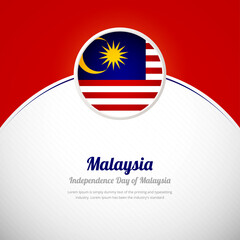 Malaysia happy independence day with elegant colorful country flag background
