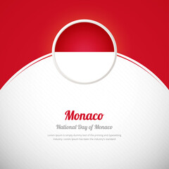 Monaco happy national day with creative colorful country flag background