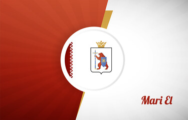 Happy national day of Mari El greeting background. Abstract Mari El country flag illustration