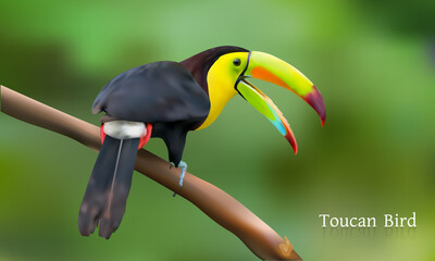 Exotic Tropical Toucan Bird I Vector Toucan Bird © Tajbir