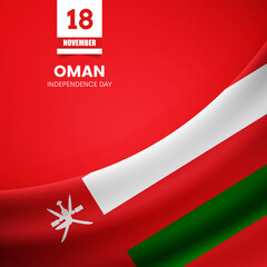 Creative Oman flag on fabric texture. Vintage style independence day background