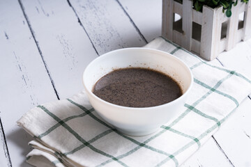 yummy Asian food black sesame porridge