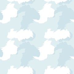 Sky Blue Brush Stroke Camouflage Abstract Seamless Pattern Background