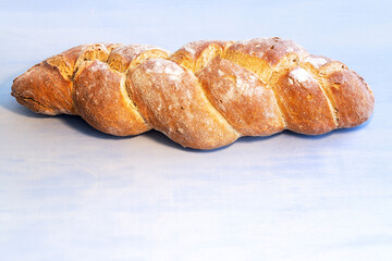 wheat  white braided bread  made in Galicia region , Spain