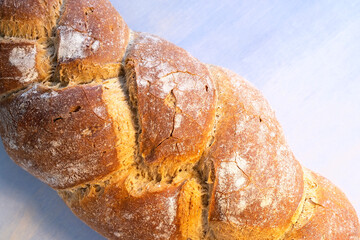 wheat  white braided bread  made in Galicia region , Spain