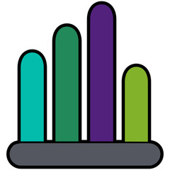 
A flat design, icon of bar graph 

