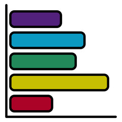 Fototapeta premium A flat design, icon of horizontal chart