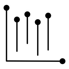 A glyph design, icon of upward chart