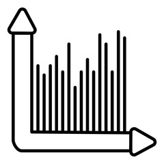 A linear design, icon of histogram chart