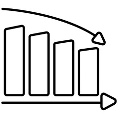 A linear design, icon of loss chart