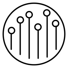 A linear design, icon of nodes chart
