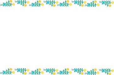 水彩画の黄色のバラフレーム