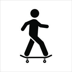 Fototapeta na wymiar skateboard icon. Extreme Sport sign. vector illustration on white background. color editable eps 10