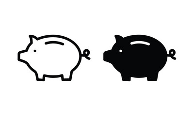 Piggy bank icon vector. Piggy bank vector