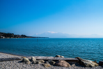 Typical old city on italian lake
