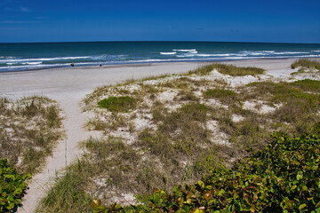 Sea Ranch beach in Indialantic Florida on a spring day