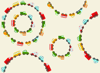 Baby city cars. Vector cartoon illustrations for kids, nursery, poster, card, birthday party, baby t-shirts.