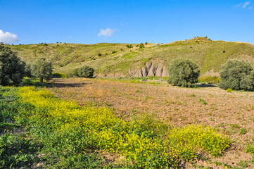 Obraz premium The valley of the Xeros Potamos River in the southern part of the Troodos Mountains reveals to travelers a picturesque landscape characteristic of Cyprus 